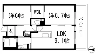 グリーンヒルズ仁川2号棟【5階】の間取り