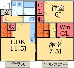 ロイヤルパレスC【1階】の間取り