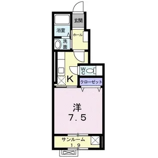 ルーエプラッツII【1階】の間取り