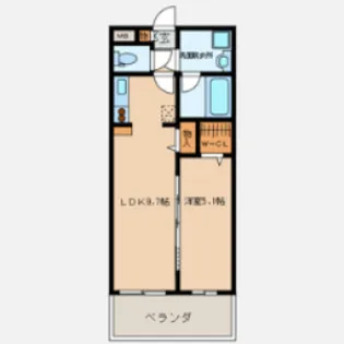 アジリア大濠ウエスト【5階】の間取り