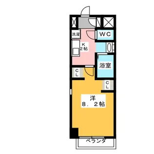 グランディア平安通【3階】の間取り