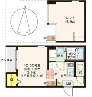アンジュール【1階】の間取り