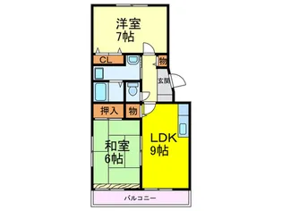テルヌーラ高木II【1階】の間取り