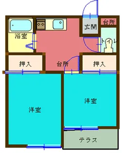 あおばコーポラス【1階】の間取り