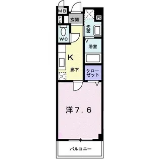 エスティガーデン【1階】の間取り