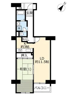 UR港北ニュータウンビュープラザセンター北【5階】の間取り