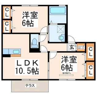 ヴィルヌーブ(下江津)【1階】の間取り