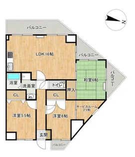 プルミエール鹿子前壱番館【4階】の間取り
