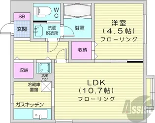 αNEXT札幌第12【4階】の間取り