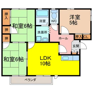 飯盛ハイツ【2階】の間取り