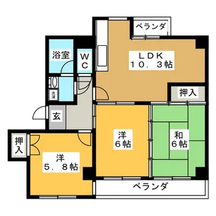 SPACE北屋敷【3階】の間取り