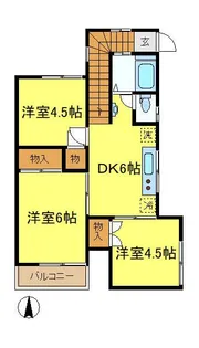 ホワイトコーポ【2階】の間取り