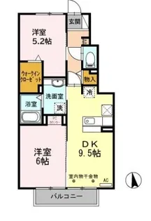 クリーンリバー小坂【1階】の間取り