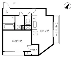 サクセスビル(マンスリーマンション)【2階】の間取り