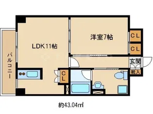 アクエルド緑地公園【3階】の間取り