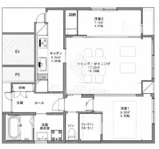 エクサス六番町【3階】の間取り