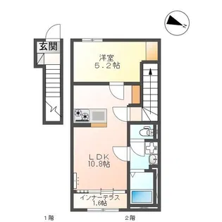 (仮)リバーヒルズ塩冶神前【2階】の間取り