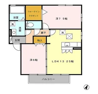 ロイヤルガーデン貝津C棟【1階】の間取り