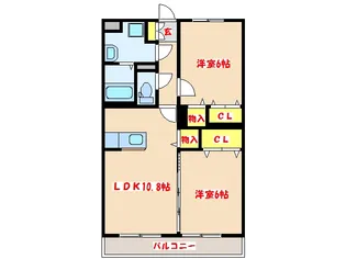 グランドステージ野間口【3階】の間取り