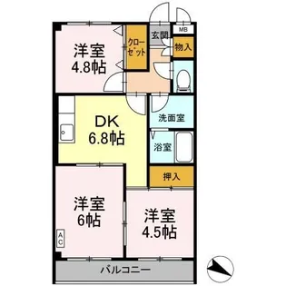 ドゥエル杉野【2階】の間取り