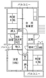 大阪府大阪市東淀川区井高野1【一戸建】の間取り
