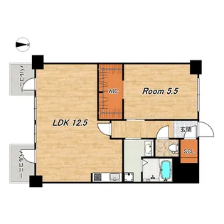 サンフローラ三条大宮(リノベ)【4階】の間取り
