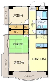 ラ・フォーレ富沢【5階】の間取り