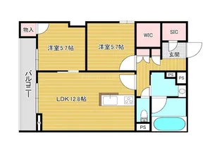 グランレーヴ宮原【2階】の間取り