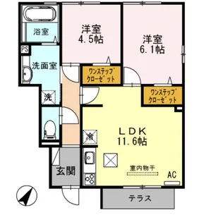 コンフォート大伴【1階】の間取り