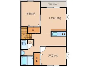 ラムールA棟【2階】の間取り
