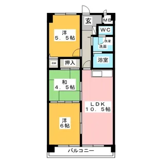 グランドールYK【4階】の間取り