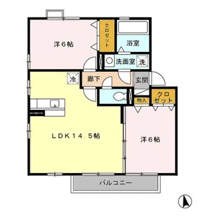 フロールA【2階】の間取り