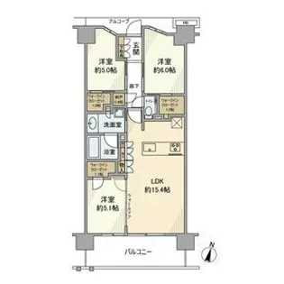 ジオ板橋大山【6階】の間取り