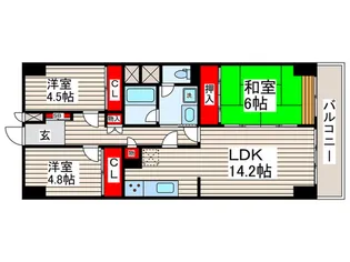 グリーンヒル西葛西1号館【6階】の間取り