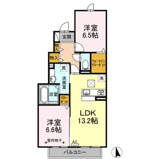 grand chariot B棟【1階】の間取り