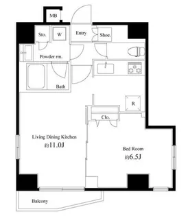 PREMIUM CUBE文京江戸川橋#mo【4階】の間取り