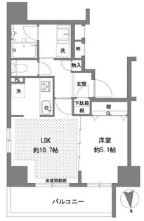 1LDKの間取り画像