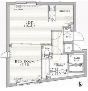 COCOCUBE AKABANE【4階】の間取り