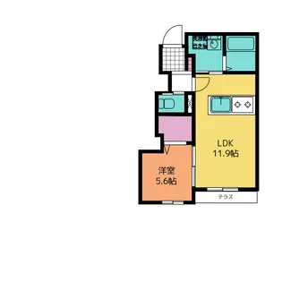ムーンローズ香貫【1階】の間取り