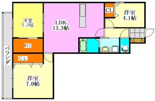 3LDKの間取り画像