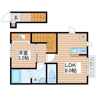 デュマンB【2階】の間取り