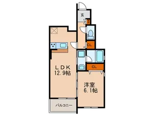 ホワイトレーク大将軍【1階】の間取り