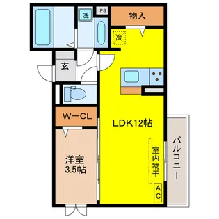 岐阜県羽島郡岐南町下印食4【アパート】の間取り