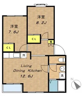 エスポラード【2階】の間取り