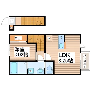 Berillo(ベリーロ)【2階】の間取り