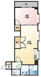 コンフォート岩川【5階】の間取り