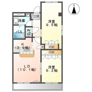 サンタモニカ・長良【1階】の間取り