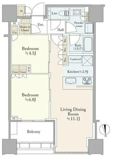 白金ザ・スカイ East(SHIROKANE The SKY E棟)【27階】の間取り