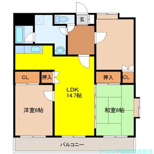 エストシャンブル【1階】の間取り