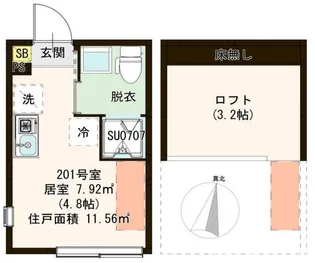東京都練馬区上石神井2【アパート】の間取り